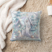 独自の虹色の冬の雪のコテージを作成 クッション (ブランケット)