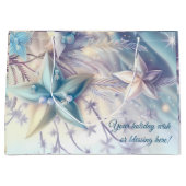 独自の虹色の星と真珠を作成 ラージペーパーバッグ (正面)