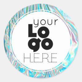 独自の虹色の液体フォイルフェイクロゴを作成する ラウンドシール