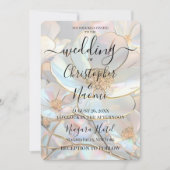 独自の虹色の花を作成結婚する 招待状 (正面)