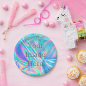 独自の虹色ホログラフィックフォイルフェイクを作成する ペーパープレート (パーティー)