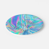 独自の虹色ホログラフィックフォイルフェイクを作成する ペーパープレート (アングル)