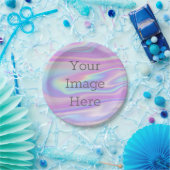 独自の虹色ホログラフィフェイクック液体の作成 ペーパープレート (パーティー)