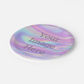 独自の虹色ホログラフィフェイクック液体の作成 ペーパープレート (アングル)