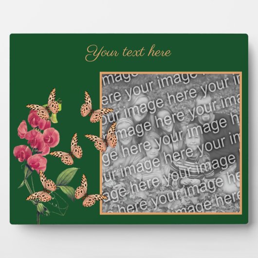 独自の蝶と花の写真を作成する フォトプラーク (正面)