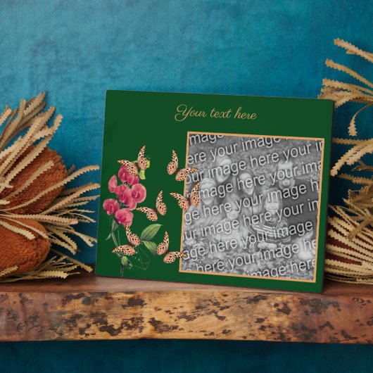 独自の蝶と花の写真を作成する フォトプラーク (側面)