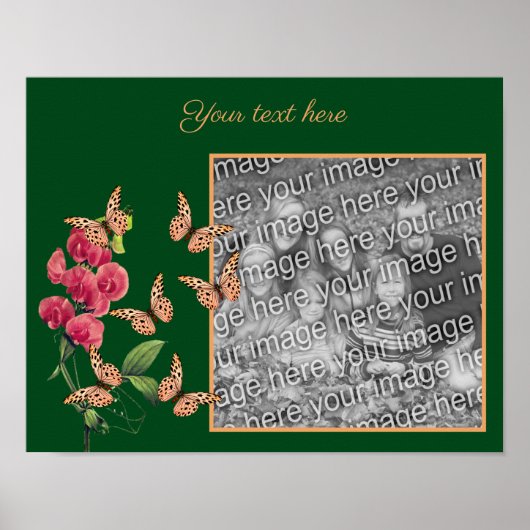 独自の蝶と花の写真を作成する ポスター (正面)