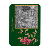 独自の蝶と花の写真を作成する マグネット (縦)