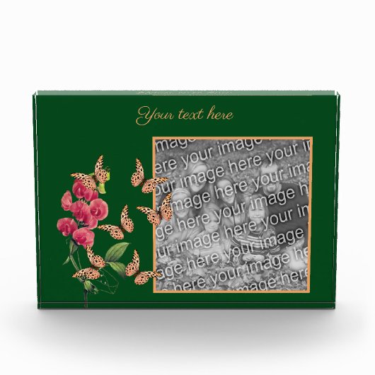 独自の蝶と花を作成する フォトブロック (正面)