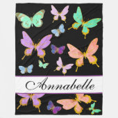 独自の蝶のフリースブランケット フリースブランケット (正面)