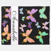 独自の蝶のフリースブランケット フリースブランケット (正面(横))