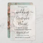 独自の装飾ヴィンテージ紙花を作成 招待状 (正面/裏面)