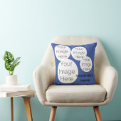 独自の装飾用クッションコラージュ文字青を作成 クッション (椅子)