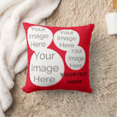 独自の装飾用クッションフォト文字テンプレート赤を作成 クッション (ブランケット)