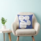 独自の装飾用クッションフォト文字テンプレート青を作成 クッション (椅子)