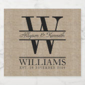 独自の記念日ロゴシンプルモノグラムの作成 ビールラベル (シングルラベル)