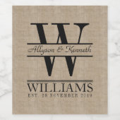 独自の記念日ロゴシンプルモノグラムの作成 ワインラベル (シングルラベル)