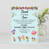 独自の誕生日パーティカラフル招待状の作成 招待状 (スタンド正面)