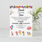 独自の誕生日パーティカラフル招待状の作成 招待状 (スタンド正面)