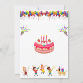 独自の誕生日パーティカラフル招待状の作成 招待状 (裏面)