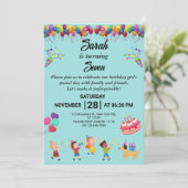 独自の誕生日パーティカラフル招待状の作成 招待状 (スタンド正面)