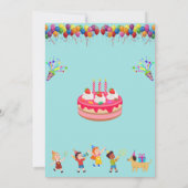 独自の誕生日パーティカラフル招待状の作成 招待状 (裏面)