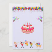 独自の誕生日パーティカラフル招待状の作成 招待状 (裏面)