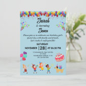 独自の誕生日パーティカラフル招待状の作成 招待状 (スタンド正面)