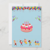 独自の誕生日パーティカラフル招待状の作成 招待状 (裏面)