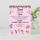 独自の誕生日パーティカラフル招待状の作成 招待状 (スタンド正面)