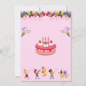 独自の誕生日パーティカラフル招待状の作成 招待状 (裏面)