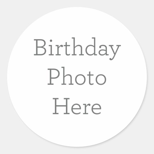 独自の誕生日写真ステッカーギフトの作成 ラウンドシール (正面)
