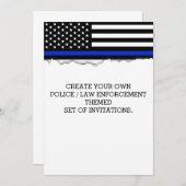 独自の警察旗を作成するルックカスタム 招待状 (正面/裏面)
