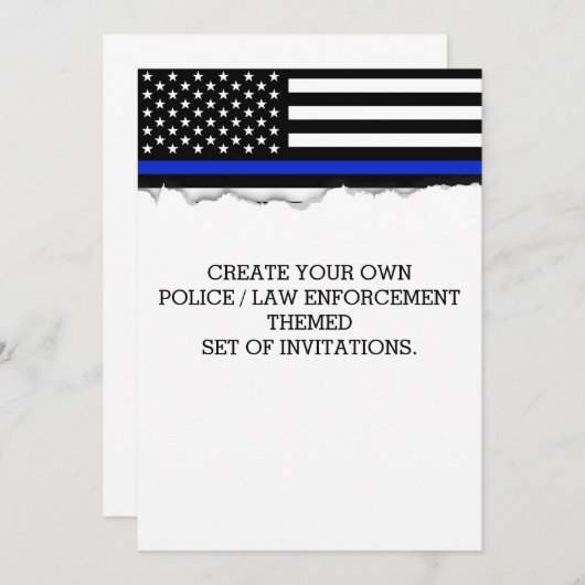 独自の警察旗を作成するルックカスタム 招待状 (正面/裏面)