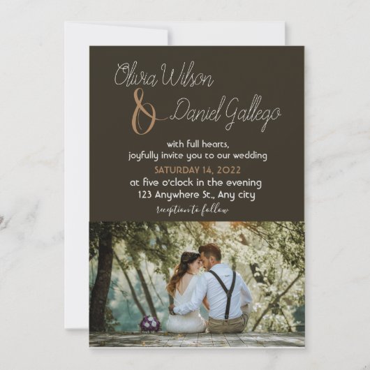 独自の豪華な結婚式招待状を作成 招待状 (正面)