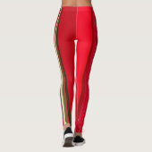 独自の赤いお洒落プリント素晴らしの作成 レギンス (裏面)