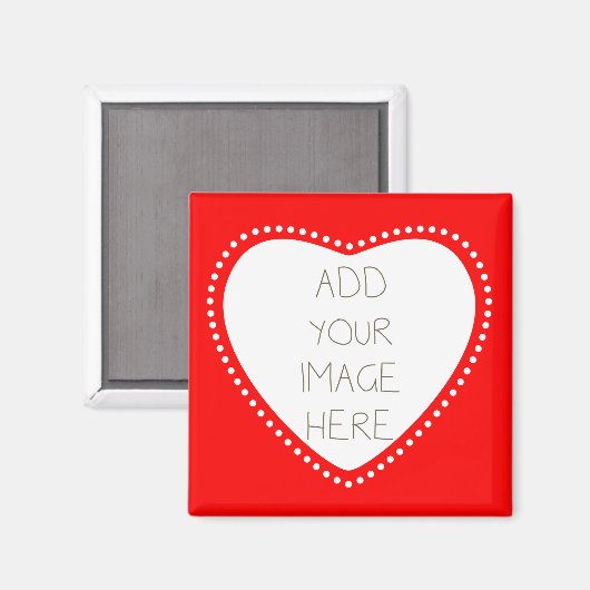 独自の赤いハート マグネット (正面/裏面)
