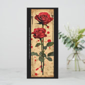 独自の赤いバラのパーチメントブックマークカードを作成する (スタンド正面)