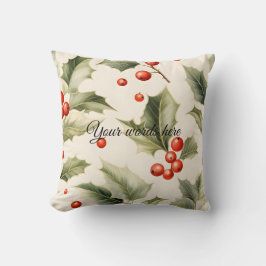 独自の赤いホリーエレガントクリームを作成する クッション