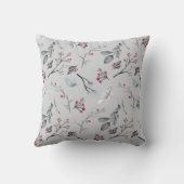 独自の赤いホリーエレガントグレーを作成 クッション (裏面)