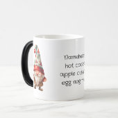 独自の赤い緑のクリスマスツリーキャップ格言の作成 モーフィングマグカップ (正面左)
