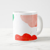 独自の赤い緑の水彩のホリデーマグ ジャンボコーヒーマグカップ (正面右)