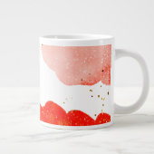 独自の赤い緑の水彩のホリデーマグ ジャンボコーヒーマグカップ (右)