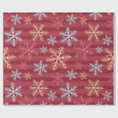 独自の赤い雪片を作ストライプの成 ラッピングペーパー (フラット)