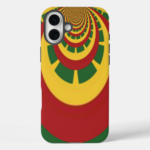 独自の赤い黄金色の緑のジャマイカを作成 iPhone 16 PLUSケース