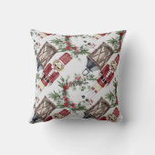 独自の赤くるみクラッカーとランタンを作成 クッション (裏面)