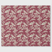 独自の赤とエレガント金ゴールドの葉を作成 ラッピングペーパー (フラット)