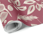 独自の赤とエレガント金ゴールドの葉を作成 ラッピングペーパー (ロールコーナー)
