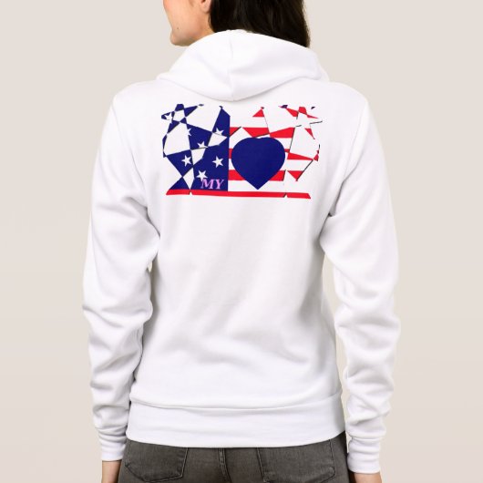 独自の赤と白を作成 パーカ (裏面)