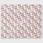 独自の赤と緑のクリスマスペイズリーを作成 ラッピングペーパー (フラット)